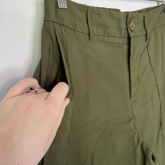 A New Day Womens Olive Green High-Waisted Pants Size 6 casual comfortable pocket - Picture 3 of 8